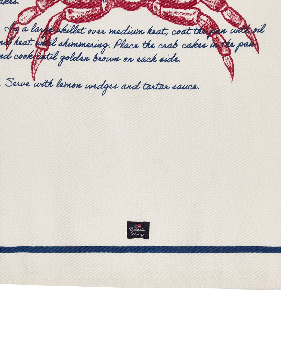 Krabbekaker org kjøkkenhåndkle i bomullstwill - hvit/rød