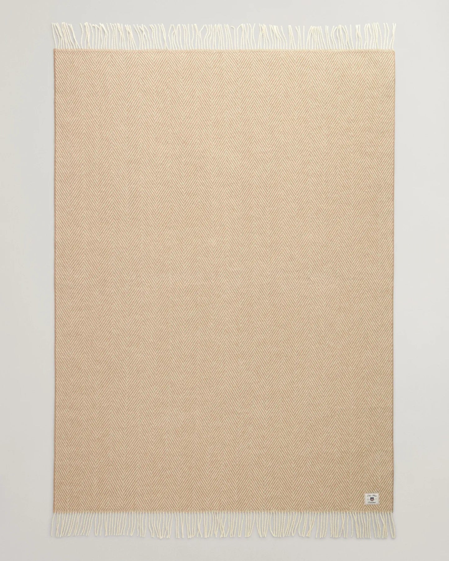 Herringbone Ullpledd - Beige