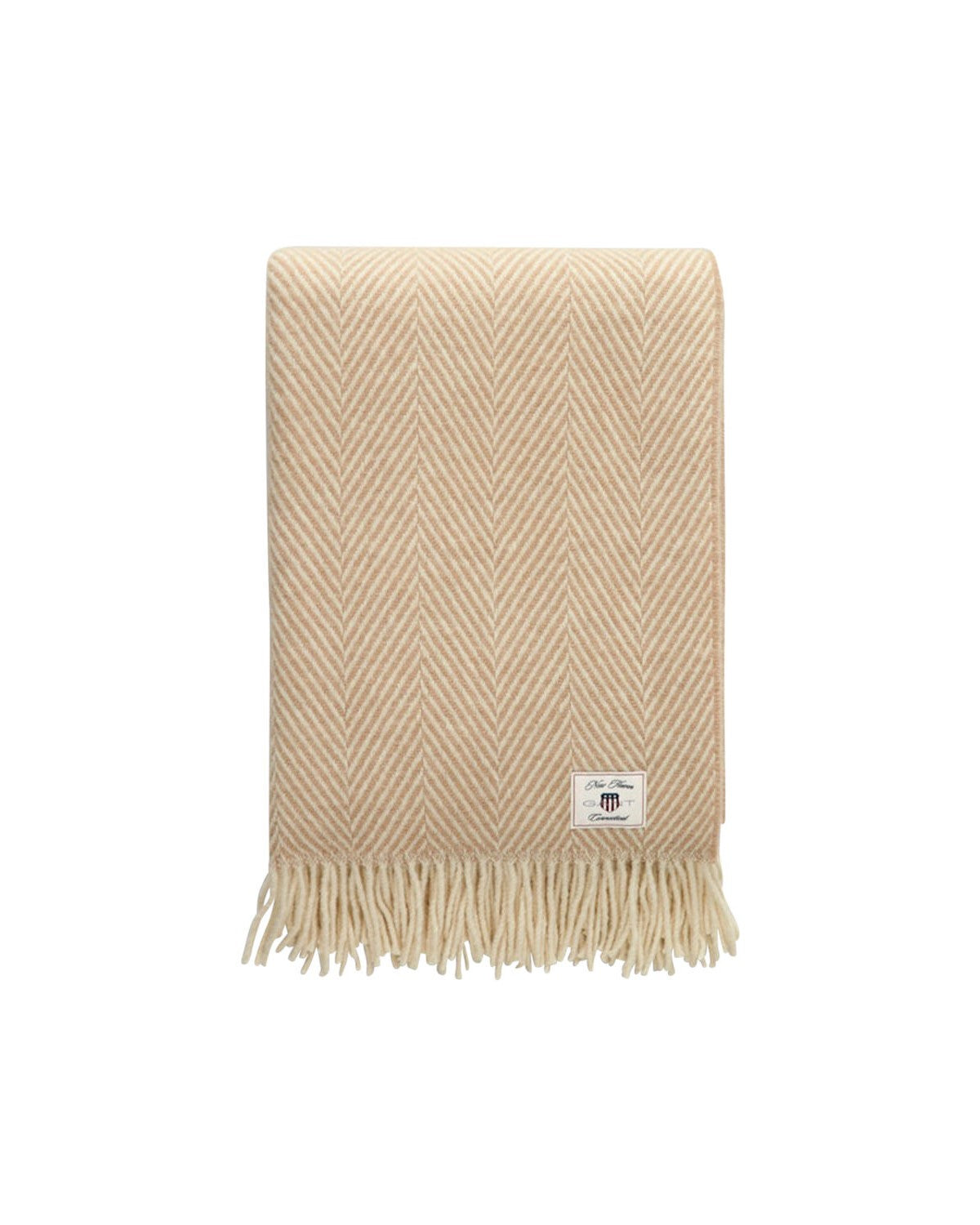 Herringbone Ullpledd - Beige