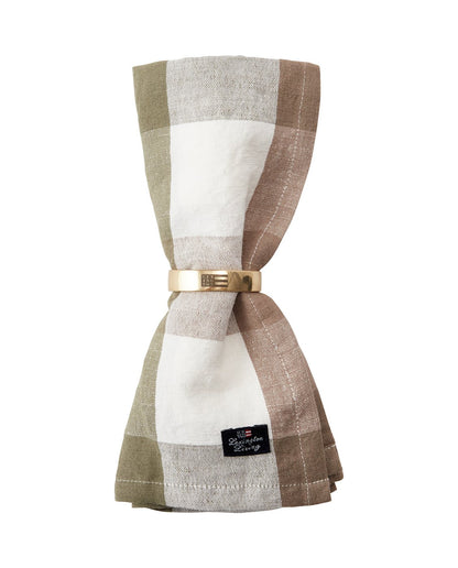 Checked Linen/Cotton Napkin Lexington